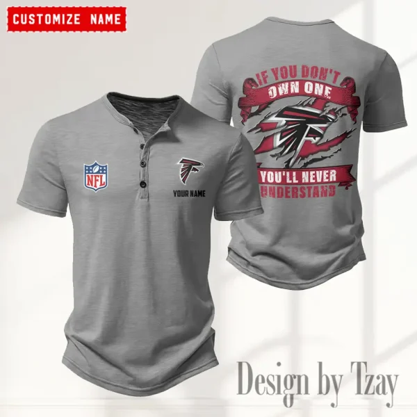 Atlanta Falcons Men’s Button Designer T-Shirts New Fashion 2025 ANZMBHCTS066 - Image 4