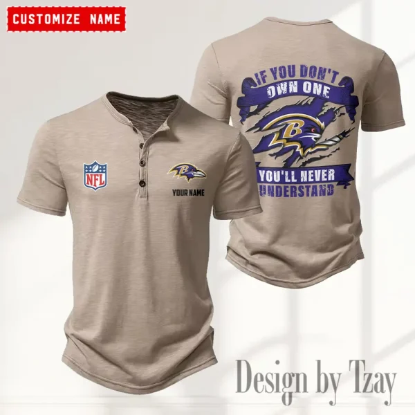 Baltimore Ravens Men’s Button Designer T-Shirts New Fashion 2025 ANZMBHCTS067 - Image 4
