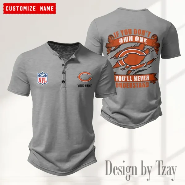 Chicago Bears Men’s Button Designer T-Shirts New Fashion 2025 ANZMBHCTS070 - Image 2