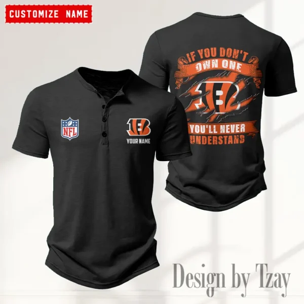 Cincinnati Bengals Men’s Button Designer T-Shirts New Fashion 2025 ANZMBHCTS071 - Image 2