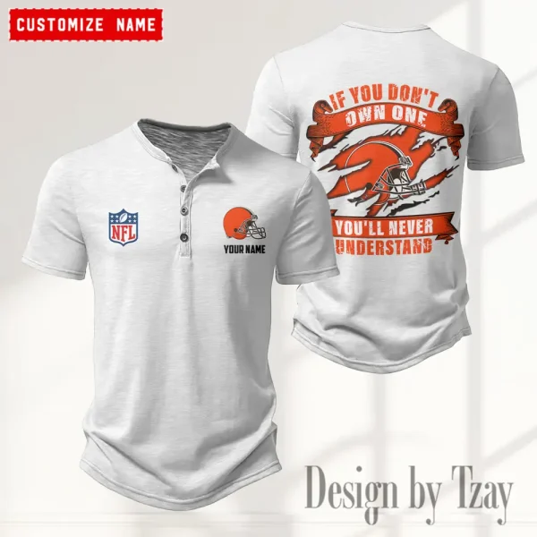 Cleveland Browns Men’s Button Designer T-Shirts New Fashion 2025 ANZMBHCTS072