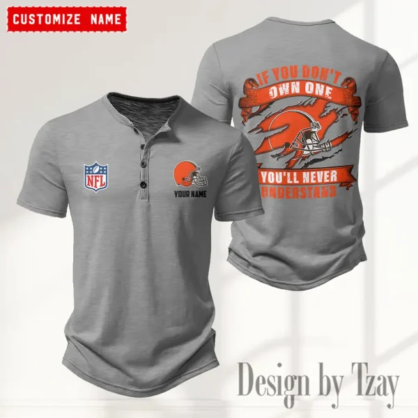 Cleveland Browns Men’s Button Designer T-Shirts New Fashion 2025 ANZMBHCTS072 - Image 3