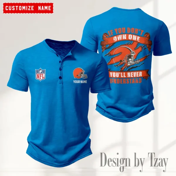 Cleveland Browns Men’s Button Designer T-Shirts New Fashion 2025 ANZMBHCTS072 - Image 4