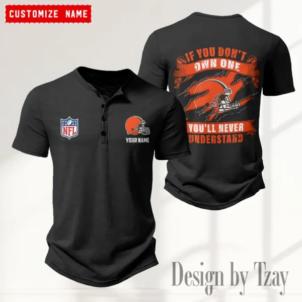 Cleveland Browns Men’s Button Designer T-Shirts New Fashion 2025 ANZMBHCTS072 - Image 5