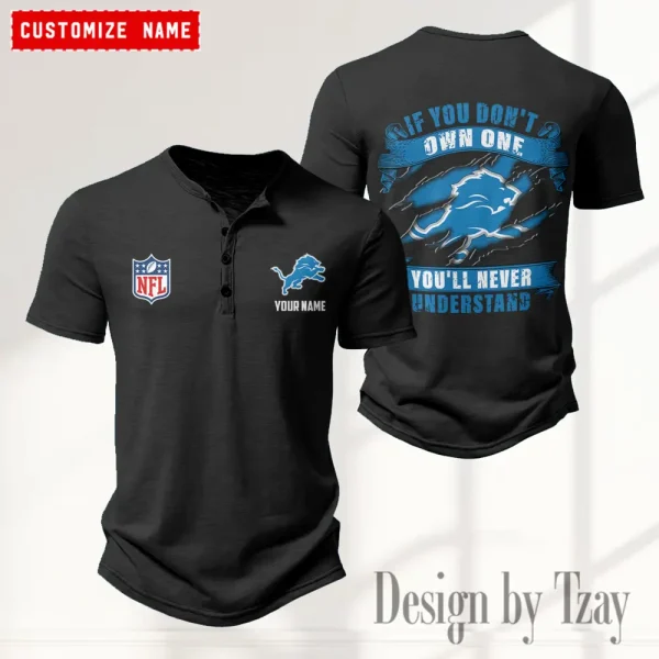 Detroit Lions Men’s Button Designer T-Shirts New Fashion 2025 ANZMBHCTS075 - Image 3