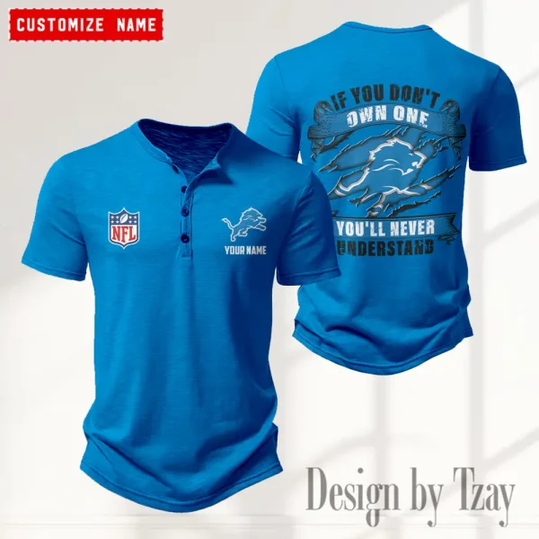 Detroit Lions Men’s Button Designer T-Shirts New Fashion 2025 ANZMBHCTS075