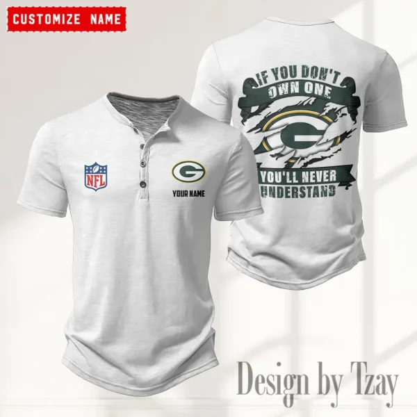 Green Bay Packers Men’s Button Designer T-Shirts New Fashion 2025 ANZMBHCTS076 - Image 3