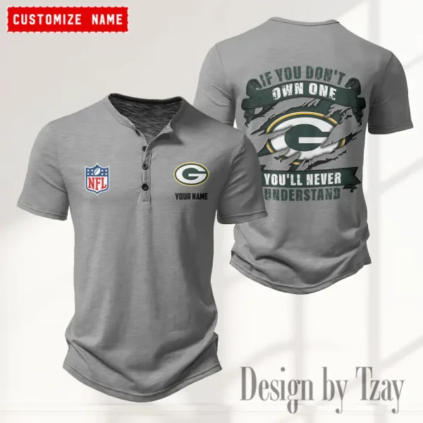 Green Bay Packers Men’s Button Designer T-Shirts New Fashion 2025 ANZMBHCTS076 - Image 5