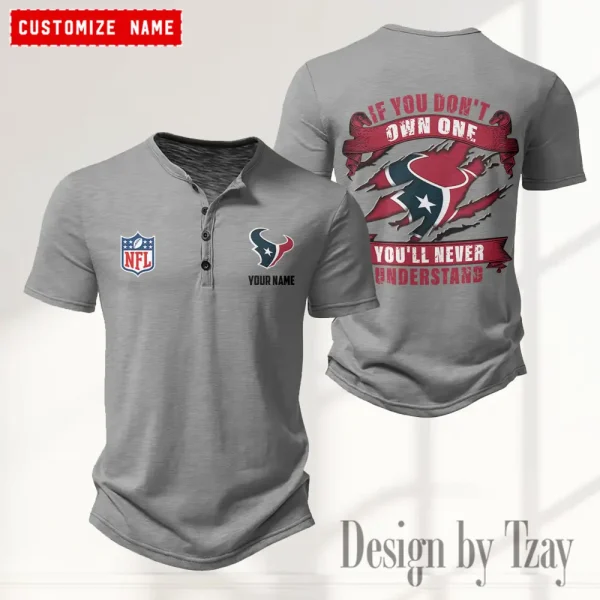 Houston Texans Men’s Button Designer T-Shirts New Fashion 2025 ANZMBHCTS077 - Image 3
