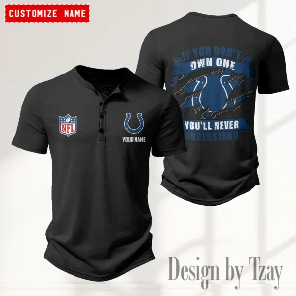 Indianapolis Colts Men’s Button Designer T-Shirts New Fashion 2025 ANZMBHCTS078 - Image 2