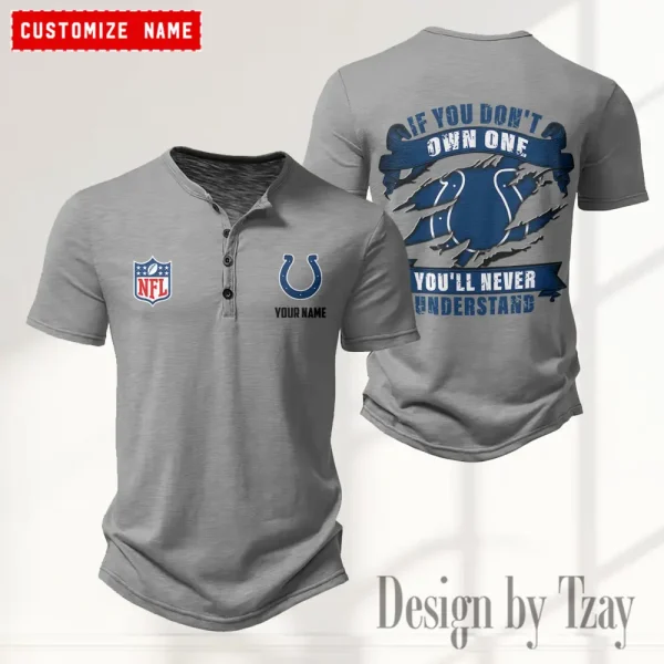 Indianapolis Colts Men’s Button Designer T-Shirts New Fashion 2025 ANZMBHCTS078 - Image 3