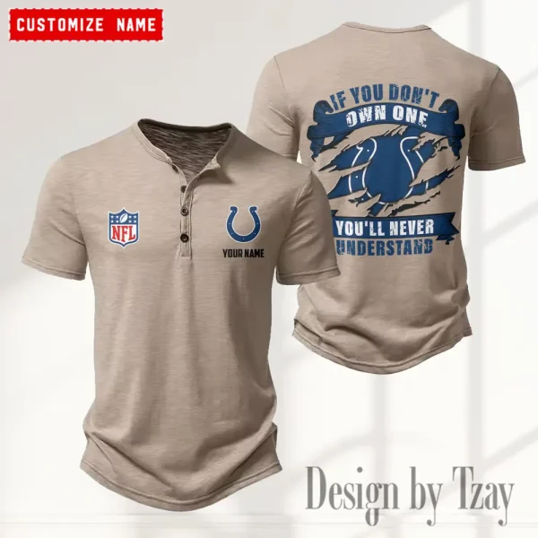 Indianapolis Colts Men’s Button Designer T-Shirts New Fashion 2025 ANZMBHCTS078 - Image 5