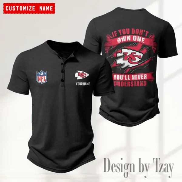 Kansas City Chiefs Men’s Button Designer T-Shirts New Fashion 2025 ANZMBHCTS080 - Image 2
