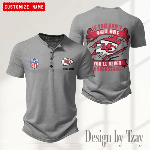 Kansas City Chiefs Men’s Button Designer T-Shirts New Fashion 2025 ANZMBHCTS080 - Image 4