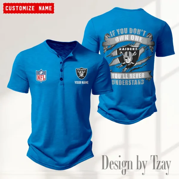 Las Vegas Raiders Men’s Button Designer T-Shirts New Fashion 2025 ANZMBHCTS081 - Image 2