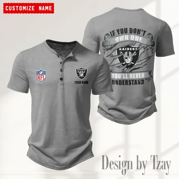 Las Vegas Raiders Men’s Button Designer T-Shirts New Fashion 2025 ANZMBHCTS081 - Image 3