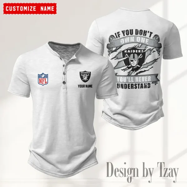 Las Vegas Raiders Men’s Button Designer T-Shirts New Fashion 2025 ANZMBHCTS081