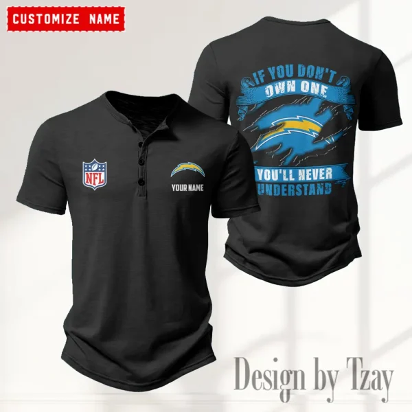 Los Angeles Chargers Men’s Button Designer T-Shirts New Fashion 2025 ANZMBHCTS082 - Image 3