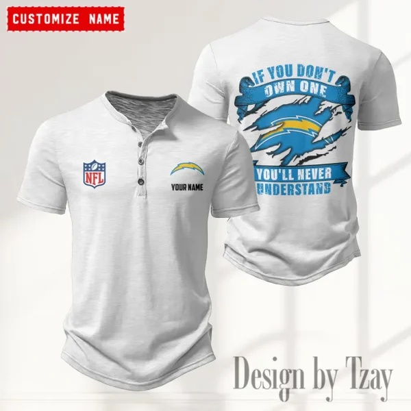 Los Angeles Chargers Men’s Button Designer T-Shirts New Fashion 2025 ANZMBHCTS082 - Image 4