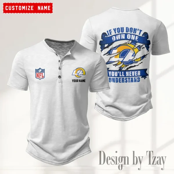 Los Angeles Rams Men’s Button Designer T-Shirts New Fashion 2025 ANZMBHCTS083