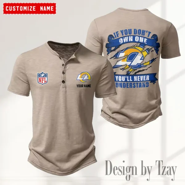Los Angeles Rams Men’s Button Designer T-Shirts New Fashion 2025 ANZMBHCTS083 - Image 3