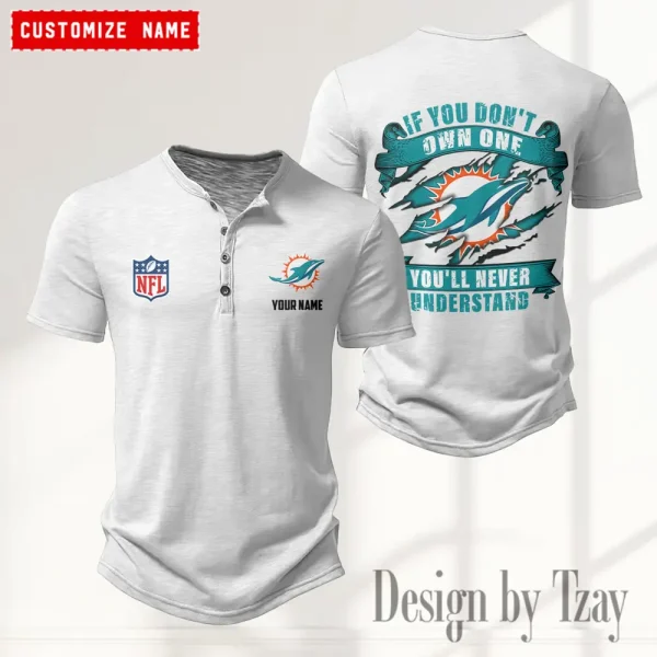 Miami Dolphins Men’s Button Designer T-Shirts New Fashion 2025 ANZMBHCTS084