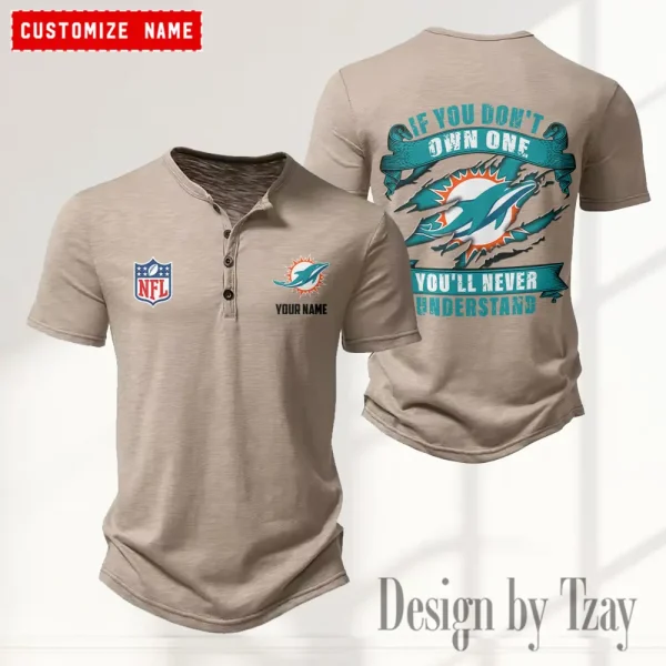 Miami Dolphins Men’s Button Designer T-Shirts New Fashion 2025 ANZMBHCTS084 - Image 3