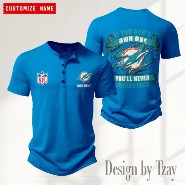 Miami Dolphins Men’s Button Designer T-Shirts New Fashion 2025 ANZMBHCTS084 - Image 4