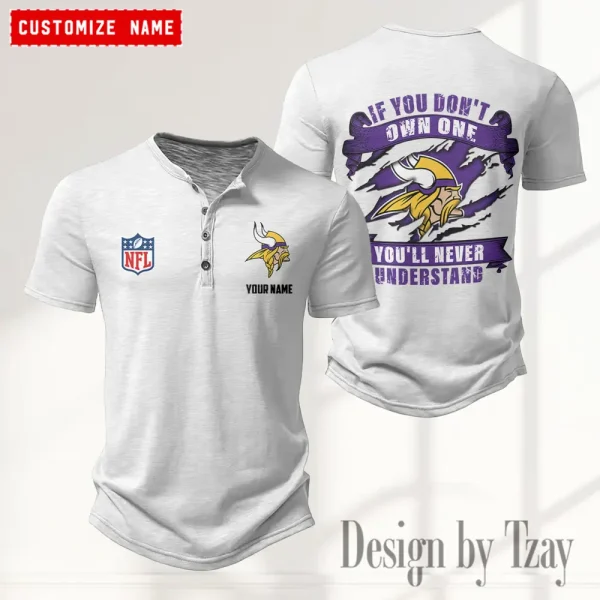 Minnesota Vikings Men’s Button Designer T-Shirts New Fashion 2025 ANZMBHCTS085 - Image 5