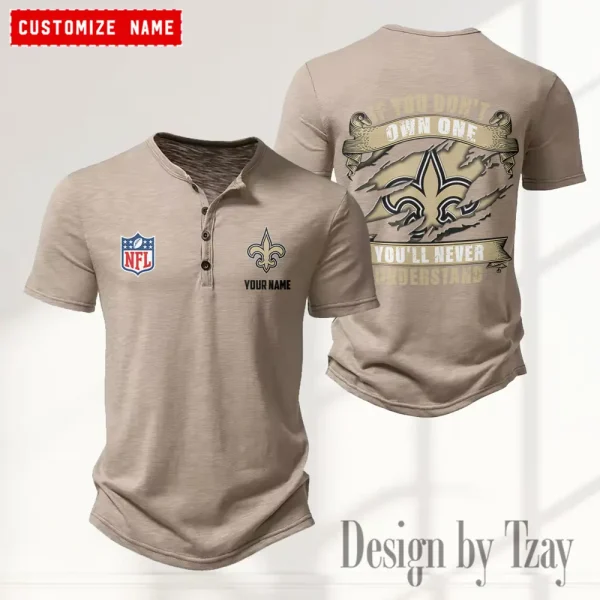New Orleans Saints Men’s Button Designer T-Shirts New Fashion 2025 ANZMBHCTS087