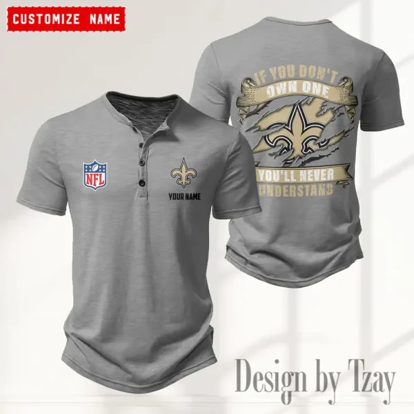 New Orleans Saints Men’s Button Designer T-Shirts New Fashion 2025 ANZMBHCTS087 - Image 3