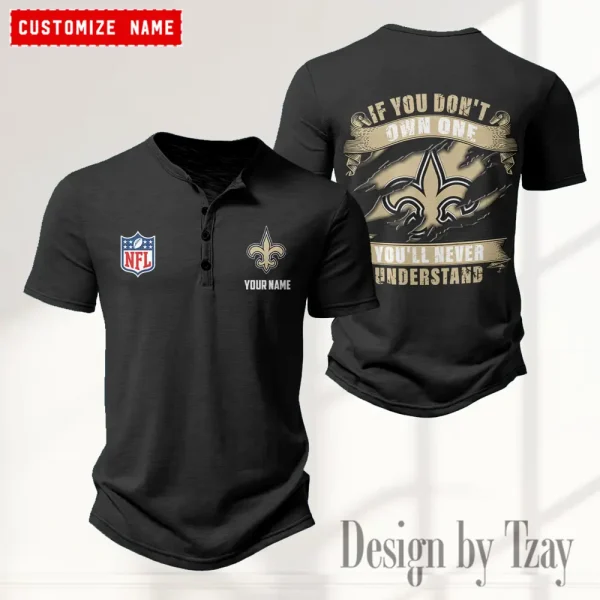New Orleans Saints Men’s Button Designer T-Shirts New Fashion 2025 ANZMBHCTS087 - Image 4