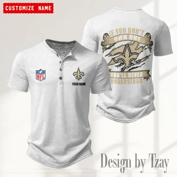 New Orleans Saints Men’s Button Designer T-Shirts New Fashion 2025 ANZMBHCTS087 - Image 5