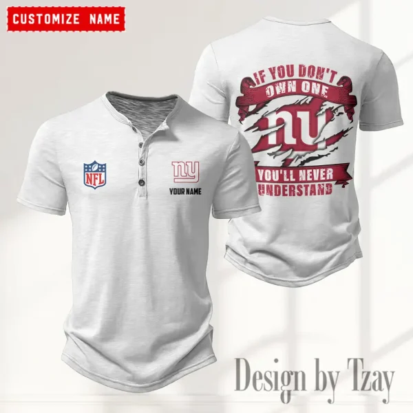 New York Giants Men’s Button Designer T-Shirts New Fashion 2025 ANZMBHCTS088