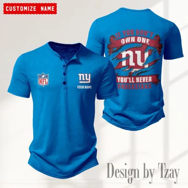 New York Giants Men’s Button Designer T-Shirts New Fashion 2025 ANZMBHCTS088 - Image 3