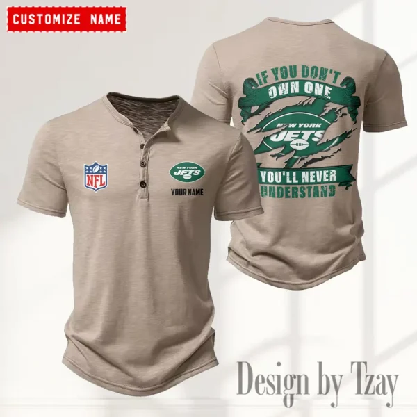New York Jets Men’s Button Designer T-Shirts New Fashion 2025 ANZMBHCTS089