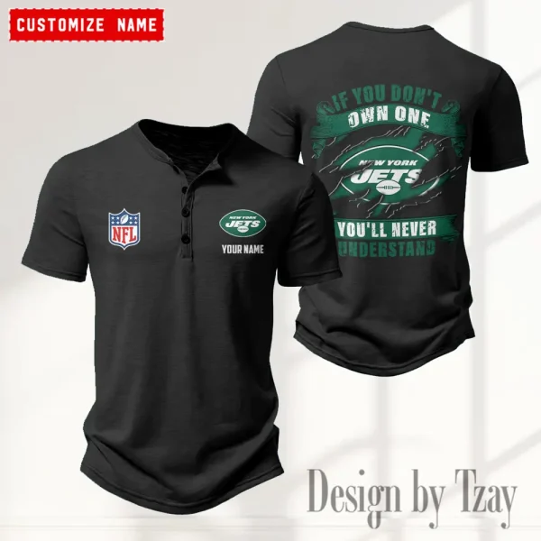 New York Jets Men’s Button Designer T-Shirts New Fashion 2025 ANZMBHCTS089 - Image 2