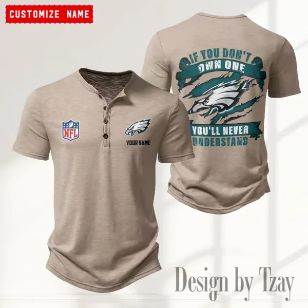 Philadelphia Eagles Men’s Button Designer T-Shirts New Fashion 2025 ANZMBHCTS090 - Image 3