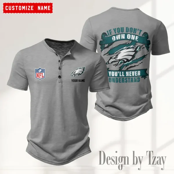 Philadelphia Eagles Men’s Button Designer T-Shirts New Fashion 2025 ANZMBHCTS090