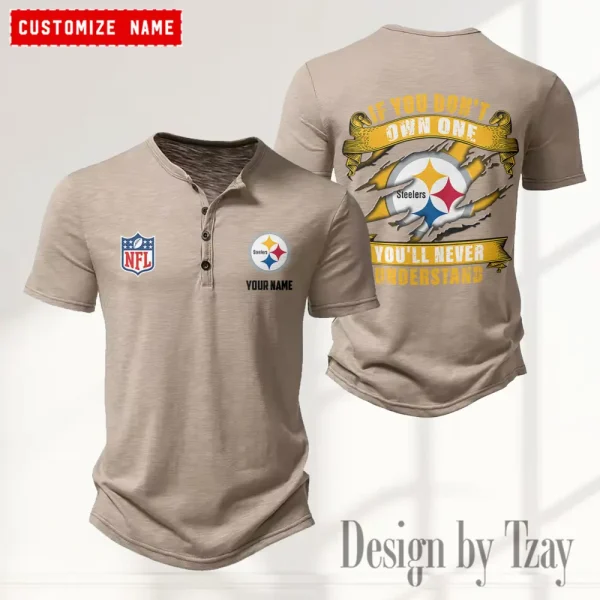 Pittsburgh Steelers Men’s Button Designer T-Shirts New Fashion 2025 ANZMBHCTS091