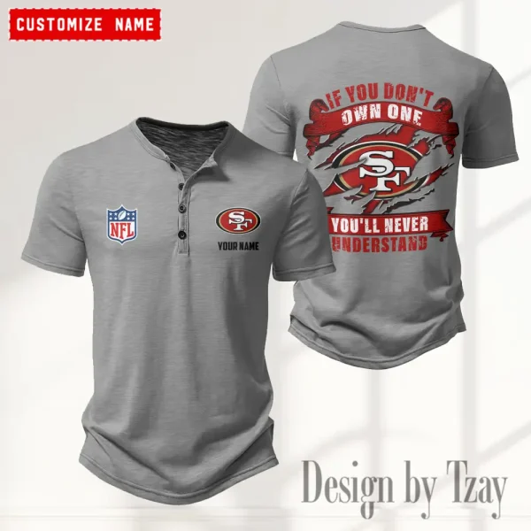 San Francisco 49ers Men’s Button Designer T-Shirts New Fashion 2025 ANZMBHCTS092 - Image 2