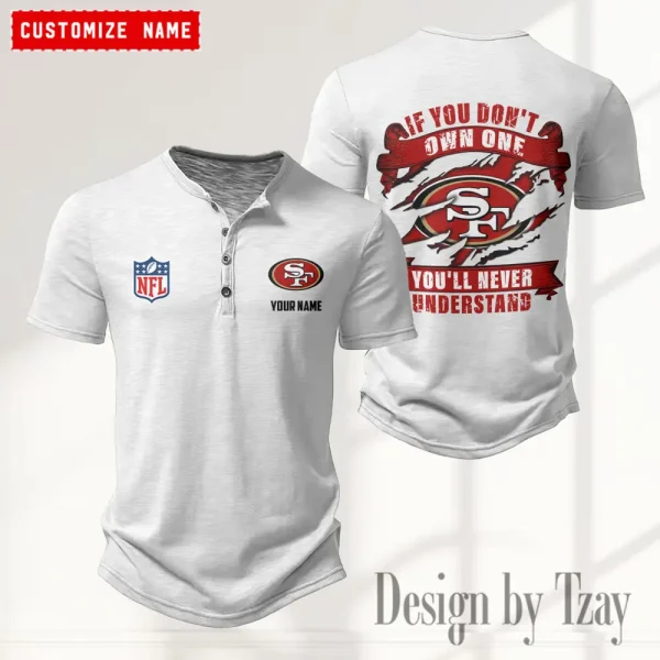 San Francisco 49ers Men’s Button Designer T-Shirts New Fashion 2025 ANZMBHCTS092 - Image 3