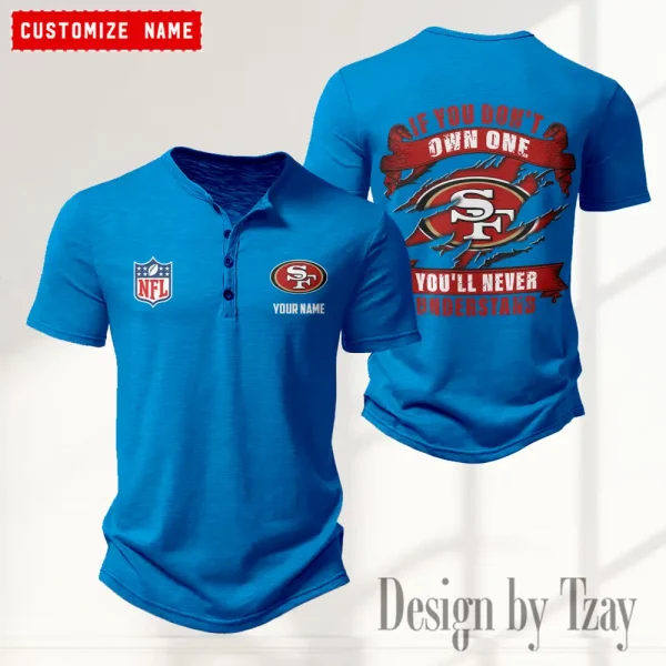 San Francisco 49ers Men’s Button Designer T-Shirts New Fashion 2025 ANZMBHCTS092 - Image 4