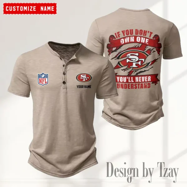 San Francisco 49ers Men’s Button Designer T-Shirts New Fashion 2025 ANZMBHCTS092 - Image 5