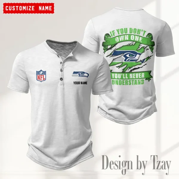 Seattle Seahawks Men’s Button Designer T-Shirts New Fashion 2025 ANZMBHCTS093 - Image 4