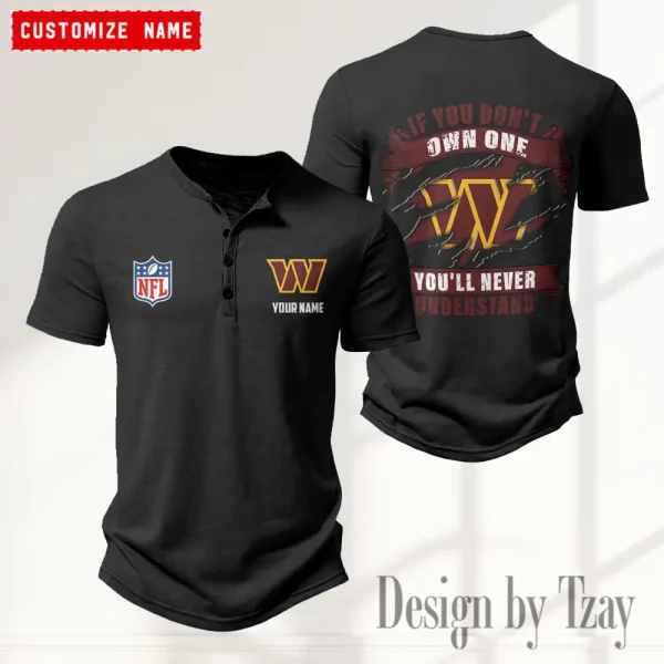 Washington Commanders Men’s Button Designer T-Shirts New Fashion 2025 ANZMBHCTS096 - Image 3