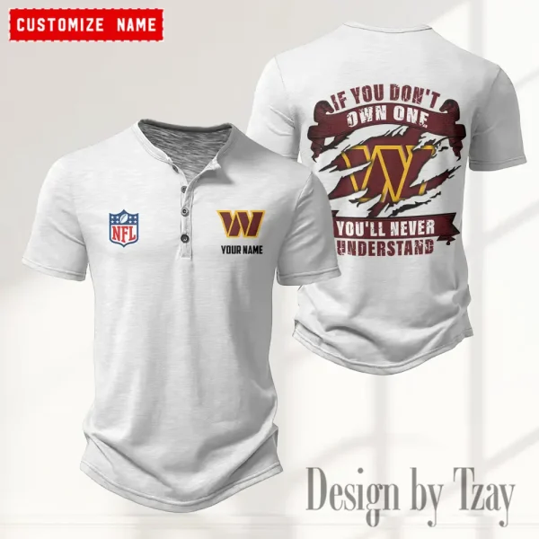 Washington Commanders Men’s Button Designer T-Shirts New Fashion 2025 ANZMBHCTS096 - Image 4