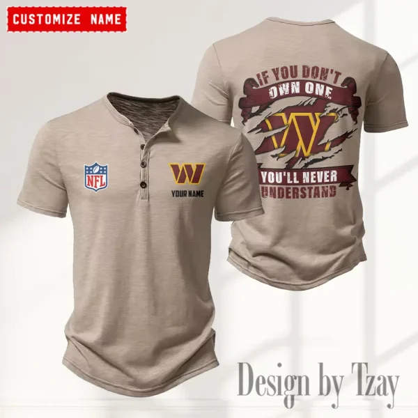Washington Commanders Men’s Button Designer T-Shirts New Fashion 2025 ANZMBHCTS096