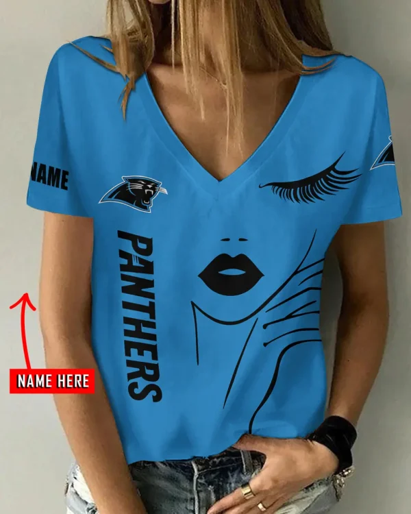Carolina Panthers Favorite V-Neck T-Shirt for Women Style 2025 ANZ-AGCWTS1036