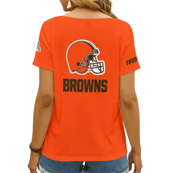 Cleveland Browns Favorite V-Neck T-Shirt for Women Style 2025 ANZ-AGCWTS1039 - Image 2